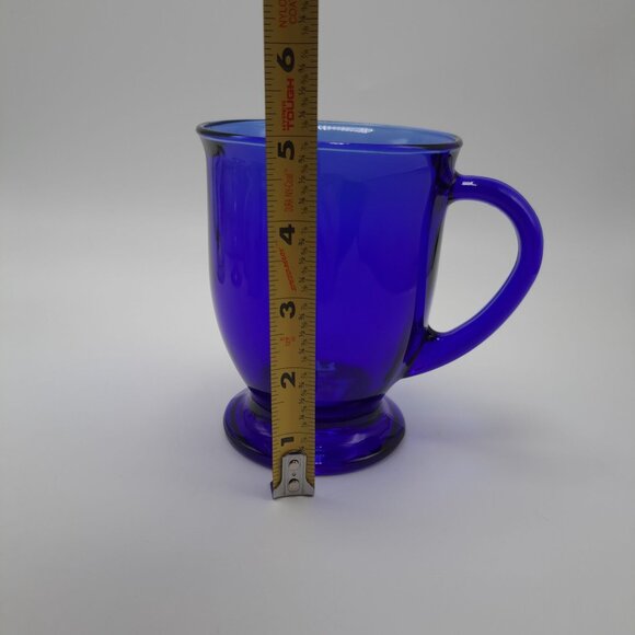 Vintage Anchor Hocking Cobalt Blue Glass Coffee Mug - Picture 11 of 12